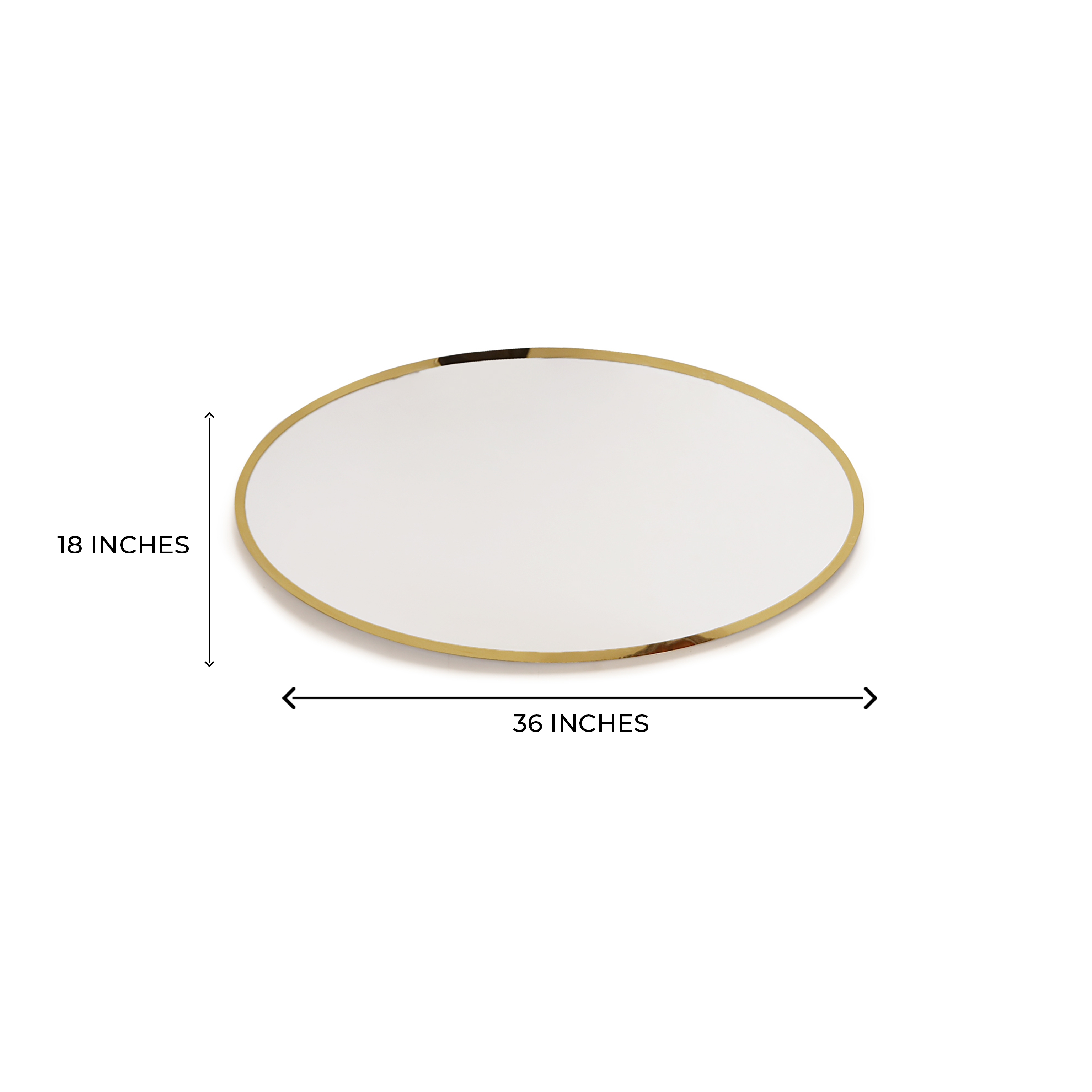 Oval Mirror with Gold Accent