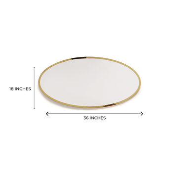 Oval Mirror with Gold Accent