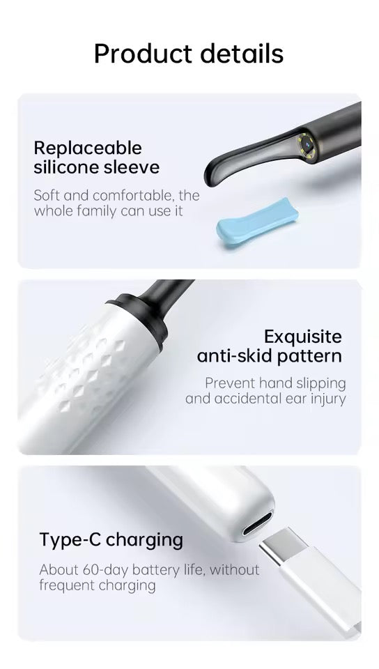 Smart Earwax Remover with 1080P Camera for Android & iPhone